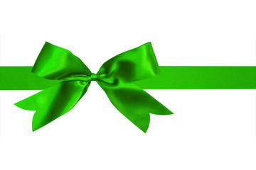 green ribbon and bow