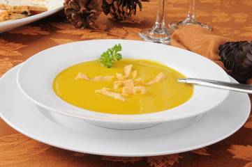 Bowl of butternut squash soup