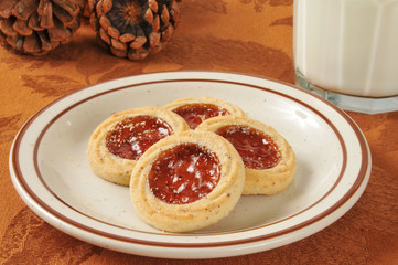 Jam filled shortbread cookies
