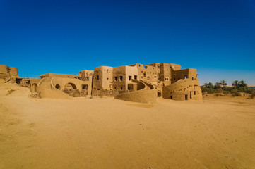 Berber style traditional building in Siwa Oasis Egypt