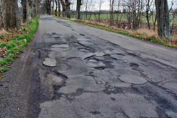 Damaged asphalt