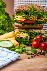 Organic, healthy food, sandwich