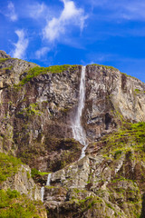 Waterfall in Fjord Sognefjord - Norway