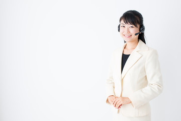 young asian businesswoman on white background