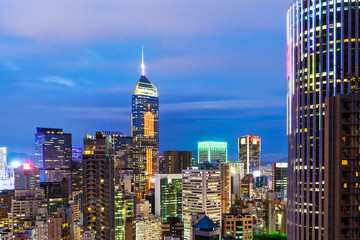 Fototapeta na wymiar Hong Kong city skyline at night
