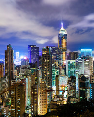 Fototapeta premium Urban city in Hong Kong at night