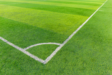 Fototapeta na wymiar Soccer football field stadium grass line