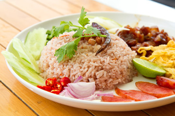 Rice Mixed with Shrimp paste, Thai style