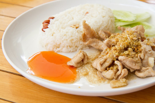 pork  paste Fried Rice Thailand food.
