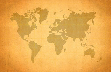 Naklejka na ściany i meble World Map, World background on grunge paper