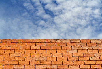 brick wall with blue sky