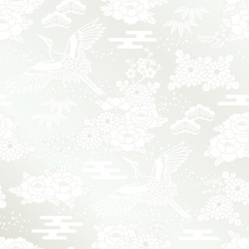 白無垢　鶴　和風背景
