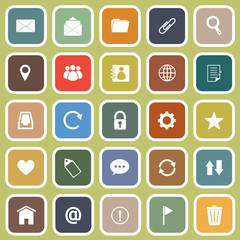 Fototapeta premium Mail flat icons on green background