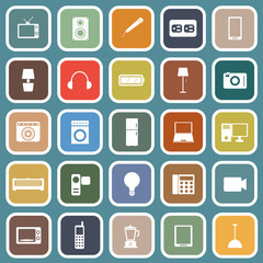 Electrical Machine flat icons on blue background