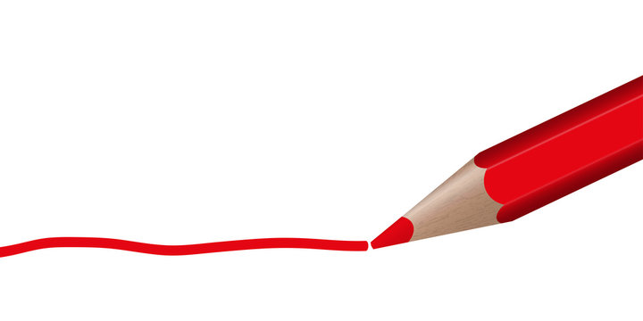 roter Stift zieht Linie