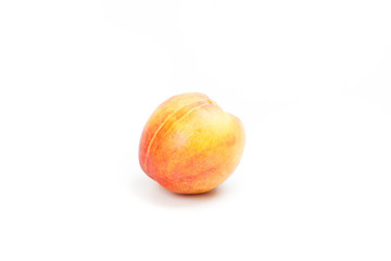 Ripe peach fruit isolated on white