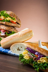 Colorful theme of sandwich, healthy food