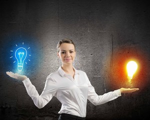 Businesswoman with items