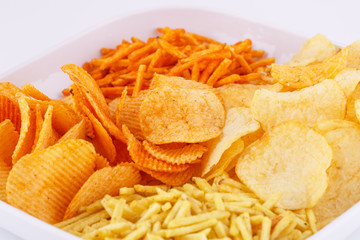 Potato chips in bowl