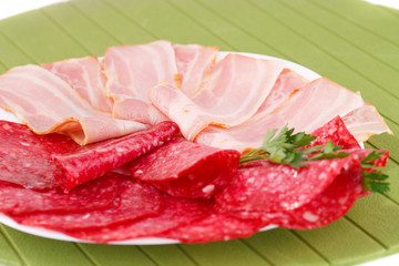 Salami and bacon