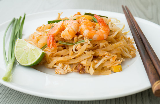 Pad Thai, Stir-fried rice noodles with shrimps