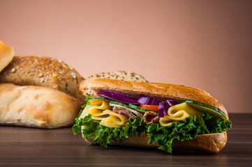 Natural healthy lunch with sandwich