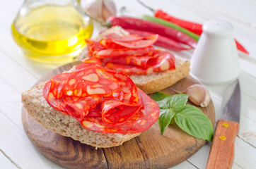 bread with salami