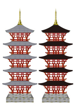 五重塔　five-storied pagoda