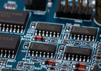 Chip on blue PCB