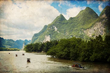 Foto op Canvas Guilin karst mountains landscape © lapas77