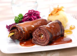 Rolled beef roulades