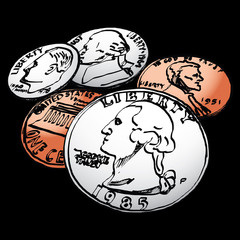 US Dollar coin - Hand drawn