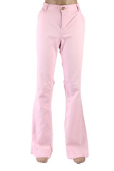 Pink pants on mannequin.