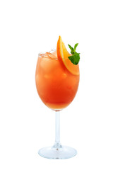 Planter's Punch cocktail isolation on white background