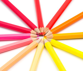 Naklejka premium Color pencils isolated on white background