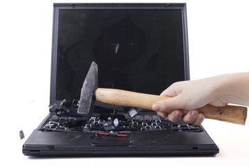 Hammering Laptop