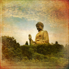 Naklejka premium The Great Buddha of Po Lin Monastery - Hong Kong