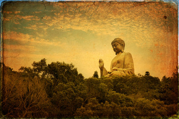Naklejka premium The Great Buddha of Po Lin Monastery - Hong Kong