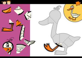 cartoon farm goose puzzle game