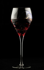 Wine glass with red wine