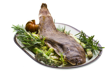 Fish Dover sole roasted