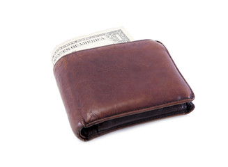 Wallet with one dollar in it.