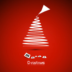 Abstract vector Merry Christmas Red theme