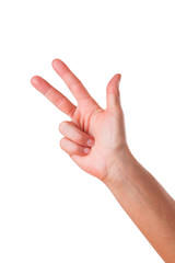 Hand zeigt drei Finger