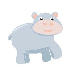 Naklejka premium Happy hippo vector illustration isolated on white background