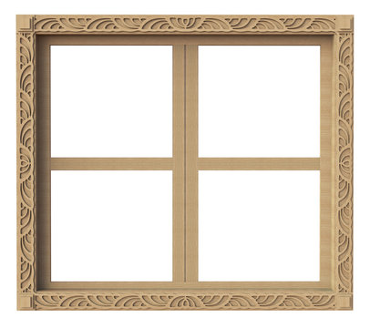 Isolate wooden decorated window