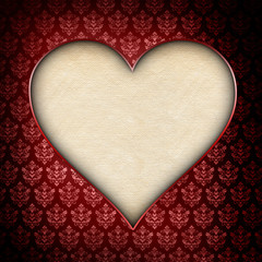Valentines day background - heart on patterned background