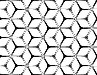 Rough drawing styled futuristic hexagonal grid