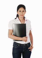 Woman holding a file