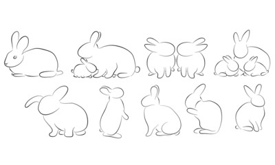rabbit silhouetten kaninchen hase